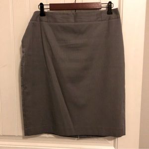 Ann Taylor Gray and White Pinstripe Suit Pencil Skirt